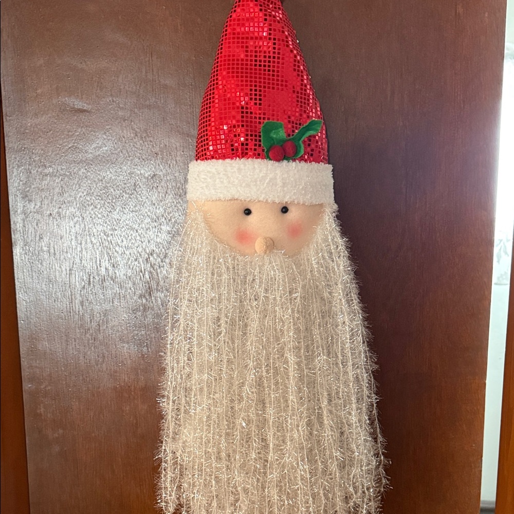 Festive Santa Door Hanging Decoration - Red and White